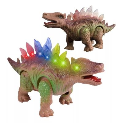 Dinossauro Elétrico Estegossauro Som Luzes E Movimento Marrom