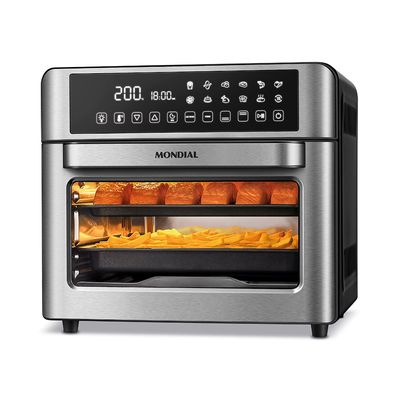 Fritadeira Air Fryer Forno Oven Digital 25L Mondial Preto e Inox 2000W - AFO-25L-BI 220V