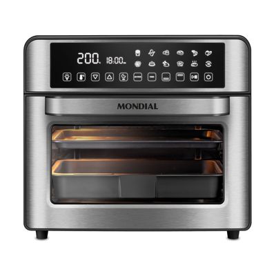 Fritadeira Air Fryer Forno Oven Digital 25L Mondial Preto e Inox 2000W - AFO-25L-BI 220V