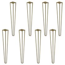 Kit 8 Pés De Metal 60 Cm Legs Mesa De Canto Aparador Dourado