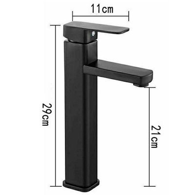 Torneira Monocomando Misturador 29cm Lorben Banheiro Quadrada Alta Preto Fosco