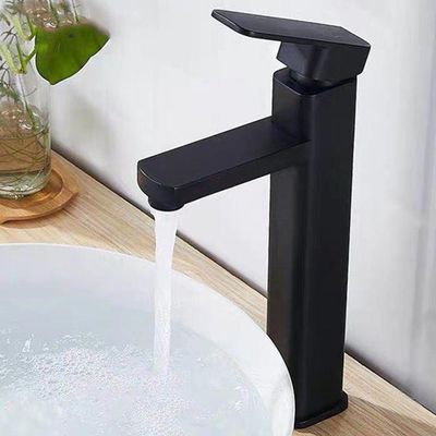 Torneira Monocomando Misturador 29cm Lorben Banheiro Quadrada Alta Preto Fosco