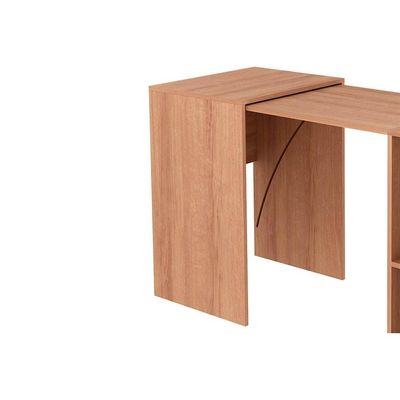 Mesa Multiuso Escritório Retrátil ME4170 c/ 2 Nichos Amêndoa - Tecno Mobili