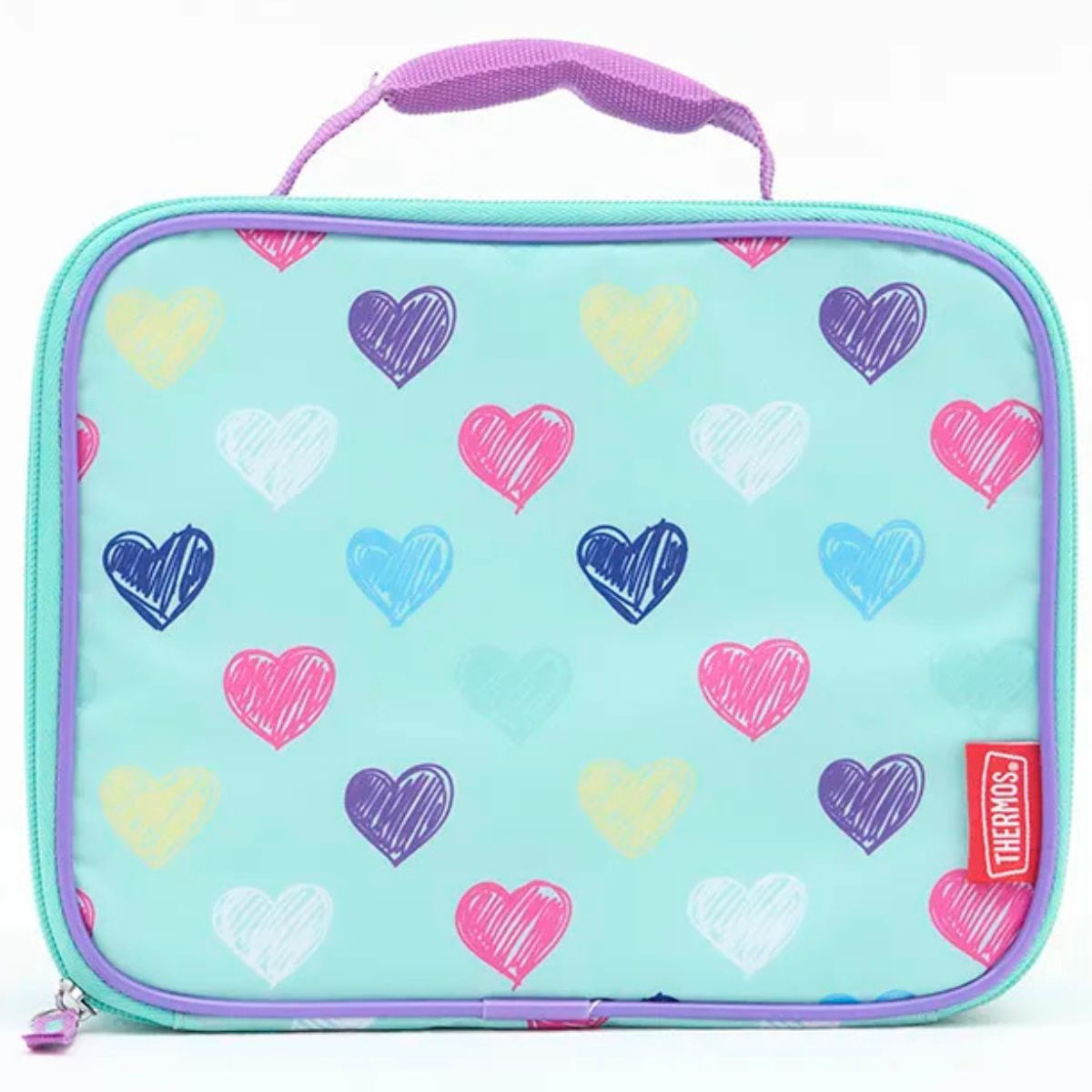 LANCHEIRA TÉRMICA INFANTIL CORAÇÕES COLORIDOS - THERMOS