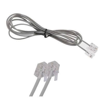 Fio Cabo Rj11 Telefonico 1m E 60cm Kit 50 Uni Telefone Fixo Fax Extensao Fino Resistente