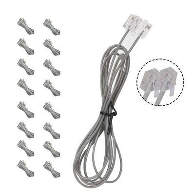 Fio Cabo Rj11 Telefonico 1m E 60cm Kit 50 Uni Telefone Fixo Fax Extensao Fino Resistente