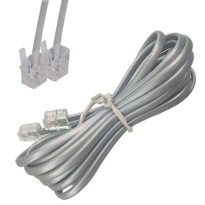 Fio Telefonico Rj11 Cabo 3 Metros Telefone Fixo Fax Extensao