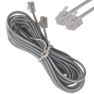 Fio Telefonico Rj11 Cabo 3 Metros Telefone Fixo Fax Extensao