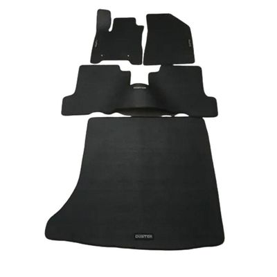 Jogo De Tapete Borracha Duster C/ Porta Malas Bordados
