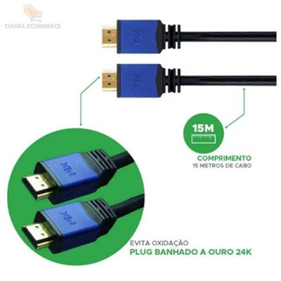 Cabo Hdmi 4K Hdr 15 Metros Para Pc