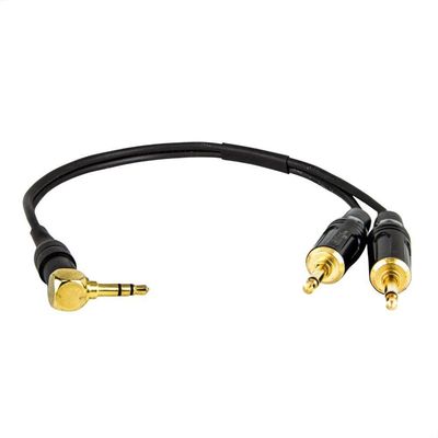Cabo Adaptador P2 90° Graus Para 2 P2 Mono - 3 Metros