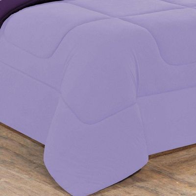 Kit Edredom Malha 100% Algodão Gran Moratta 2 Peças Solteiro - Lilás-roxo.