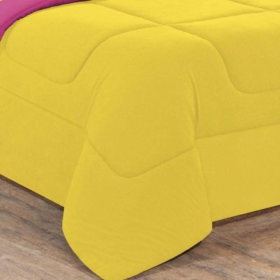 Edredom Malha 100% Algodão Gran Moratta 1 Peça Queen - Amarelo-pink.