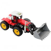 Brinquedo Trator Escavadeira Miniatura Articulado Vermelho Fricção 27cm