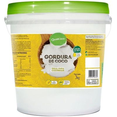 Kit 3 Gordura De Coco Balde 3kg Qualicôco