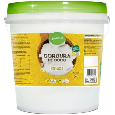Kit 3 Gordura De Coco Balde 3kg Qualicôco