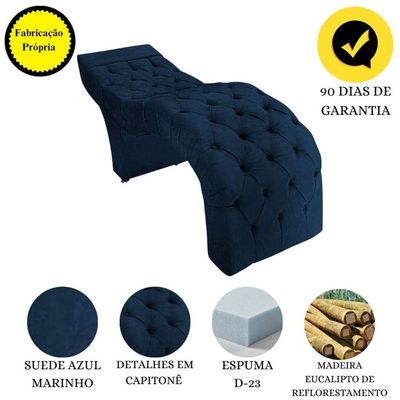 Maca Estofada Estética Cílios Salão Spa Suede Kelly Cor:azul Marinho