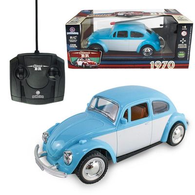 Carrinho De Controle Remoto Fusca Clássico Brinquedo Com Luz Azul