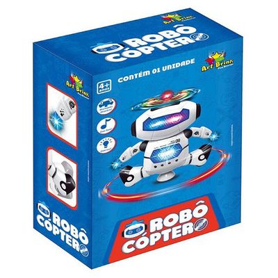 Robô Cóptero Dançarino Com Hélice Luz Som E Movimentos