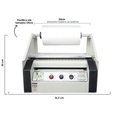 Plastificadora P280 Com Suporte Bobina Fosco Bopp 24cm 110v
