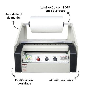 Plastificadora P280 Com Suporte Bobina Fosco Bopp 24cm 110v