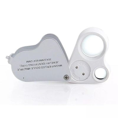 Mini Lupa Dupla Aumento Para Joias Led 40x25mm 9888