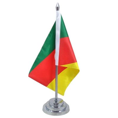 Bandeira Mesa Dupla Face Rio Grande Do Sul Mastro 29 Alt. Cetim