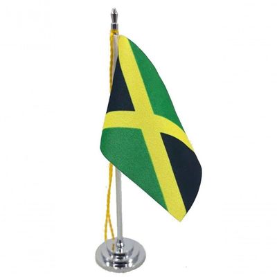 Mini Bandeira De Mesa Da Jamaica 15 Cm Poliéster