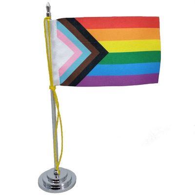 Mini Bandeira Progressista LGBTQIA+ Gay Mastro 15 Cm Alt.