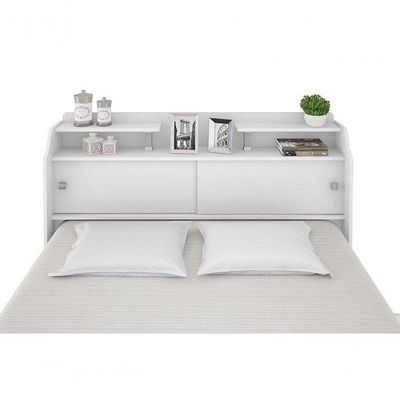 Cabeceira Elisa Casal Framar Box 1,38cm Branco Preto