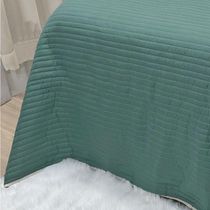 Cobre Leito Solteiro Dual Micropercal 200 Fios Dupla Face 2 Peças - Esmeralda