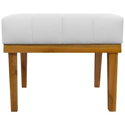 Kit 2 Puffs Decorativos Firenze Retangular - Branco Corino