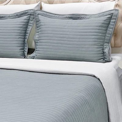 Cobre Leito Queen Dual Micropercal 200 Fios Dupla Face 3 Peças - Cinza