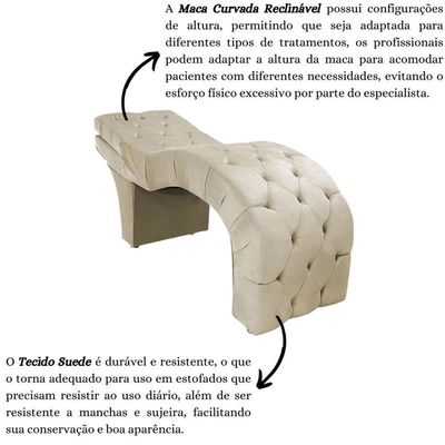 Maca Estofada Reclinável Sobrancelhas Cílios Suede Simaria Cor:bege