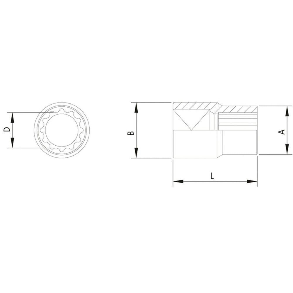 Soquete Estriado Em Aço Cromo Vanádio 7 Mm - Encaixe 1/4" Tramontina