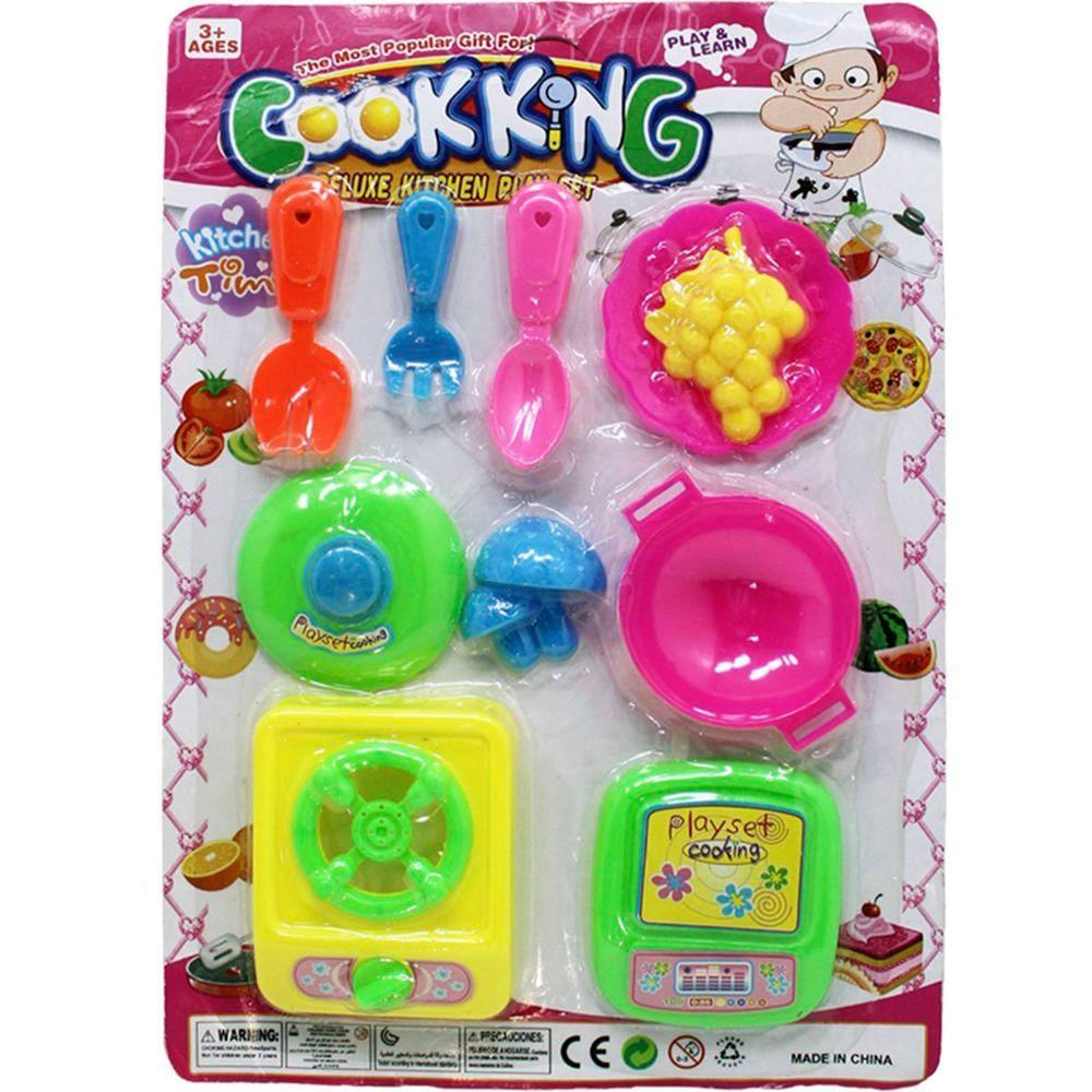 Kit Brinquedo Chefe De Cozinha Panela Fogão Acessórios 10pçs