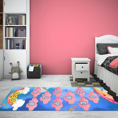 Tapete Amarelinha Infantil Ilustrado Criança Lona Titulos Amarelinha Nuvens