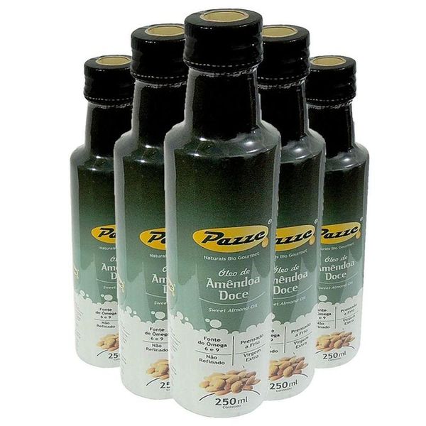 Kit 5 óleo De Amêndoa Doce Extra Virgem Pazze 250ml