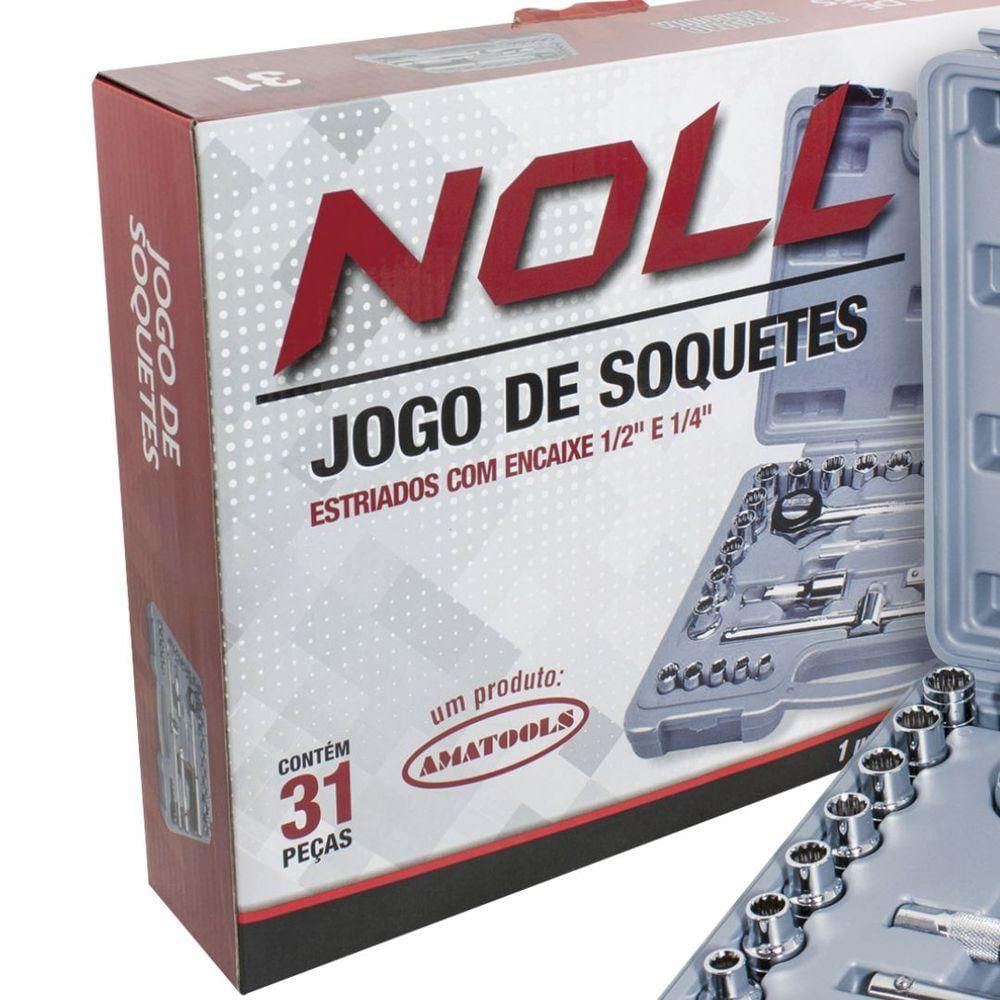 Jogo De Soquetes Estriados 1-2''- 31 Peças - Noll
