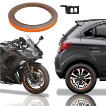 Friso De Roda Adesivo Refletivo Carro E Moto Honda Yamaha Suzuki Laranja Cor Laranja