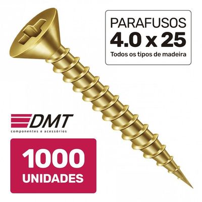 Caixa 1000 Parafusos 4.0X25 Chipboard Chata Phillips