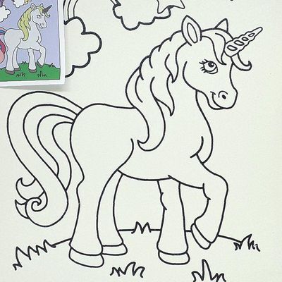 Kit Pintura Tela 25x30 Cm - Unicórnio - Kits For Kids