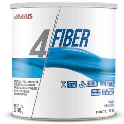 Kit 2 - 4 Fiber Fibras Soluveis Chá Mais 200g Neutro