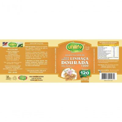 Kit 2 Óleo De Semente De Linhaça Dourada 1200Mg 120caps