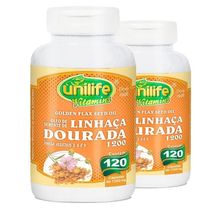 Kit 2 Óleo De Semente De Linhaça Dourada 1200Mg 120caps