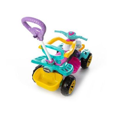 Carrinho De Passeio Infantil Quadriciclo Haste Pedal Menina.