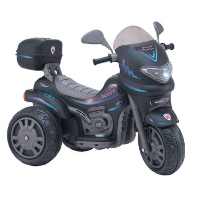 Moto Eletrica Sprint Turbo 12v Com Capacete Boy E Girl Biemme Preto
