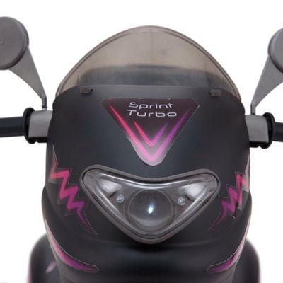 Moto Eletrica Sprint Turbo 12v Com Capacete Boy E Girl Biemme Preto
