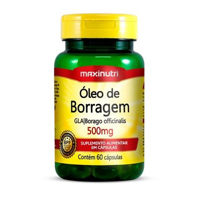 Óleo De Borragem 500mg Maxinutri 60 Cápsulas