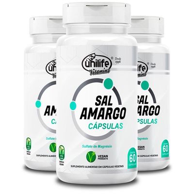 Kit 3 Sal Amargo Unilife 60 Cápsulas 850mg